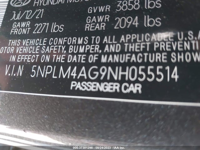 Hyundai ELANTRA SEL 2022 5NPLM4AG9NH055514 Image 9