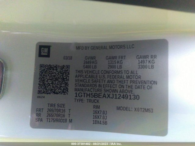 1GTH5BEAXJ1249130 GMC Canyon 2wd