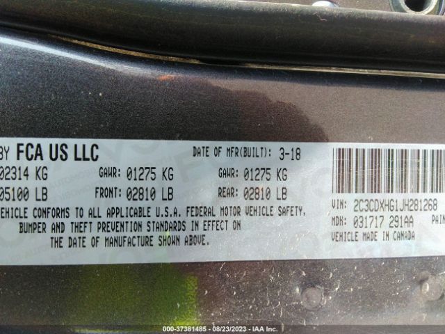 2C3CDXHG1JH281268 Dodge Charger Sxt Plus