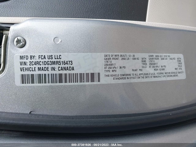 2C4RC1DG3MR516473 Chrysler Voyager Lxi
