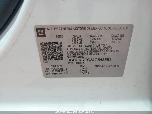 Chevrolet Silverado 1500 Lt 2018 3GCUKREC2JG548551 Image 15