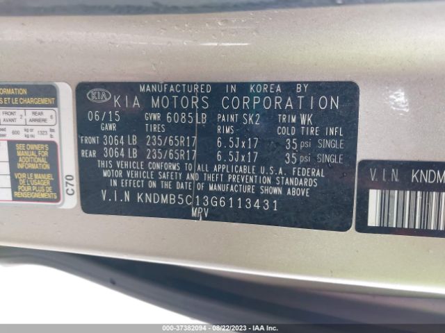 KNDMB5C13G6113431 KIA SEDONA LX