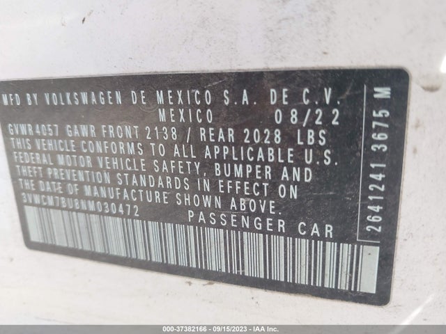 3VWCM7BU8NM030472 Volkswagen JETTA S