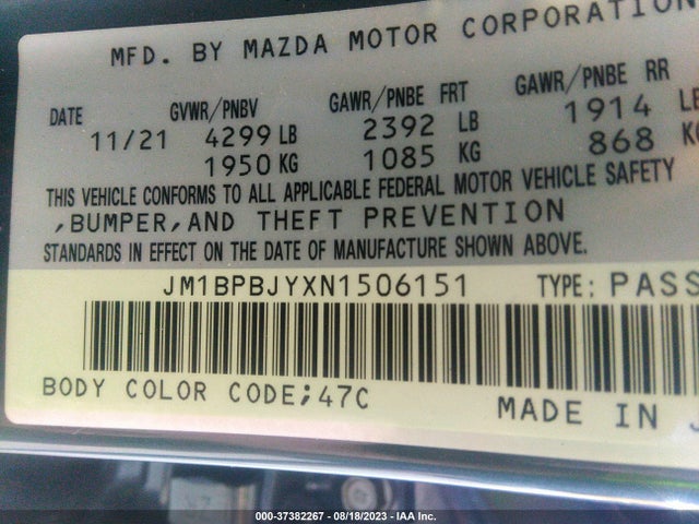 Mazda Mazda3 Hatchback 2.5 Turbo 2022 JM1BPBJYXN1506151 Image 15