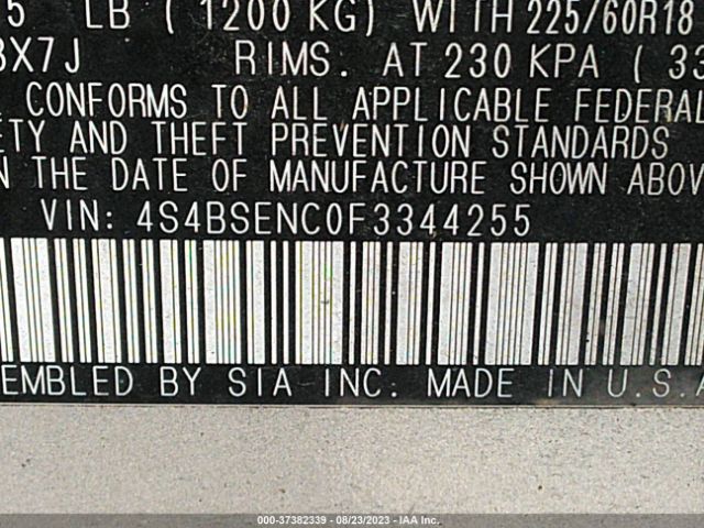 4S4BSENC0F3344255 Subaru Outback 3.6r Limited