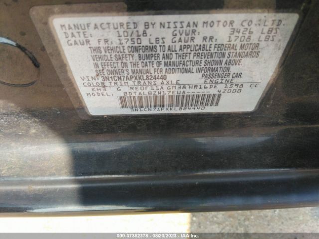 3N1CN7APXKL824440 Nissan Versa Sedan Sv