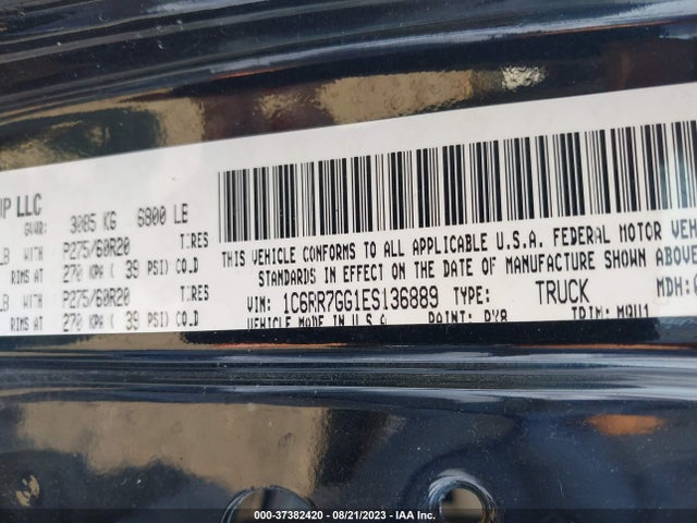37382420 :رقم المزاد ، 1C6RR7GG1ES136889 vin ، 2014 Ram 1500 Big Horn مزاد بيع