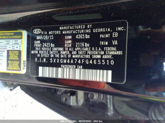 KIA Optima Lx 2015 5XXGM4A74FG465510 Image 10