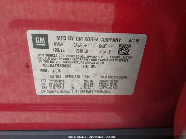 KL4CJASB2LB004505 Buick Encore Preferred