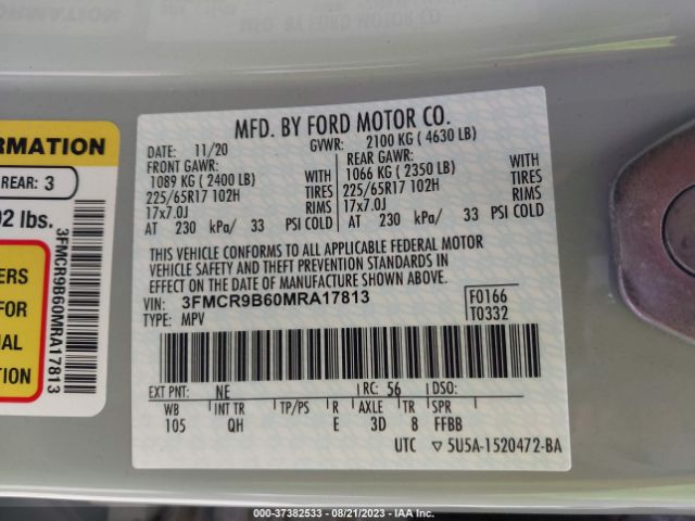 3FMCR9B60MRA17813 Ford Bronco Sport Big Bend