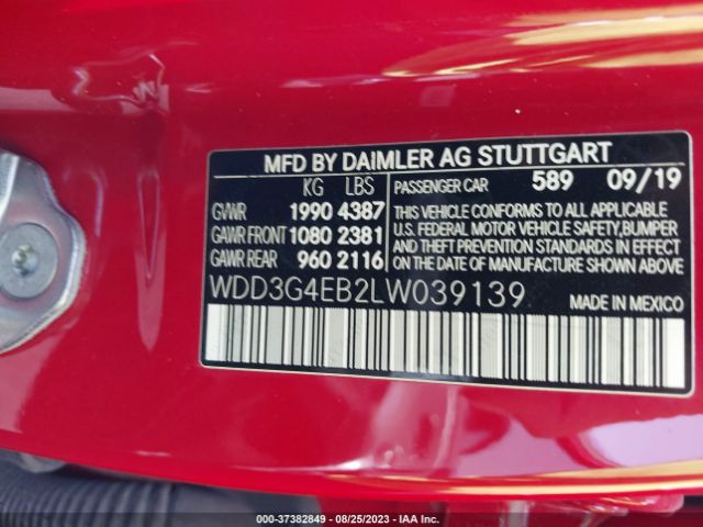 WDD3G4EB2LW039139 Mercedes-Benz A-class A 220
