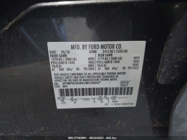 2FMPK3G95JBC20227 Ford EDGE SE