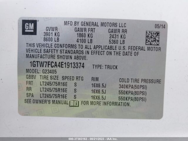 1GTW7FCA4E1913374 GMC SAVANA CARGO VAN