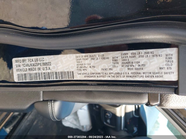 1C4RJKAG5P8780522 Jeep Grand Cherokee L Laredo