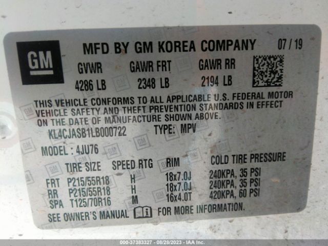 2020 BUICK ENCORE KL4CJASB1LB000722 Photo 8