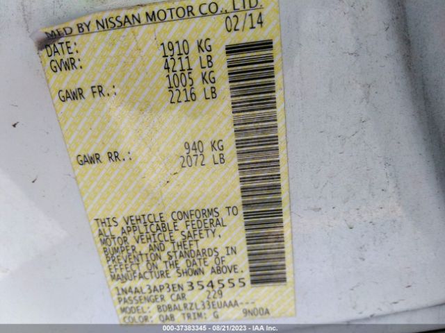 1N4AL3AP3EN354555 Nissan ALTIMA 2.5