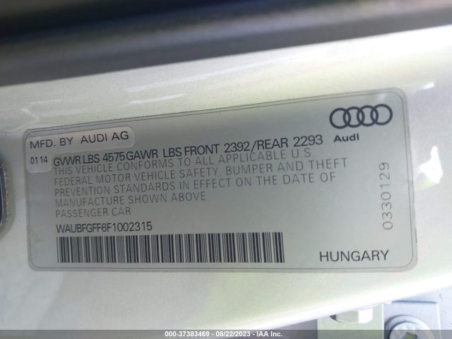 WAUBFGFF6F1002315 Audi S3/a3 2.0t Premium