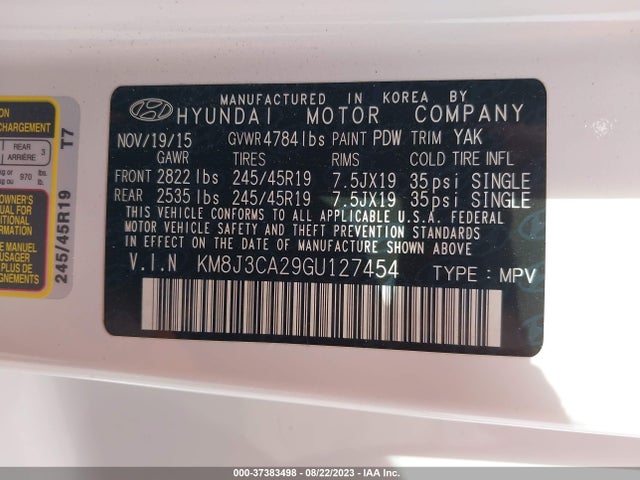 Hyundai Tucson Limited 2016 KM8J3CA29GU127454 Image 16