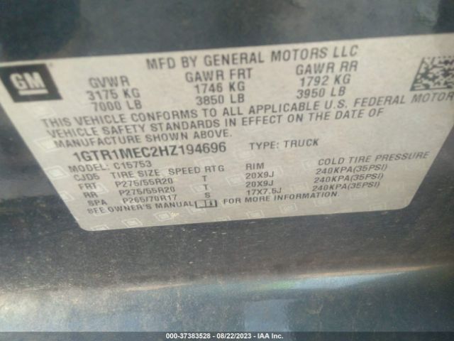 1GTR1MEC2HZ194696 GMC Sierra 1500 Sle