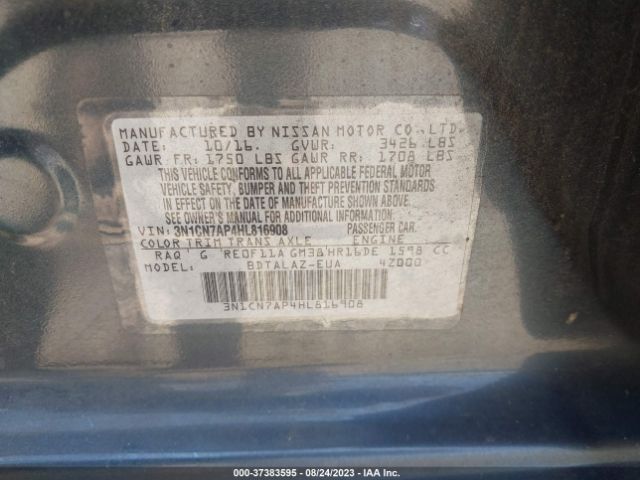 3N1CN7AP4HL816908 Nissan Versa Sedan S Plus