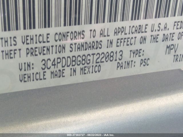 3C4PDDBG8GT220813 Dodge Journey Sxt