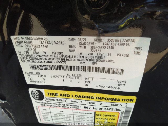 5LMJJ3LT9MEL05538 Lincoln Navigator L Reserve