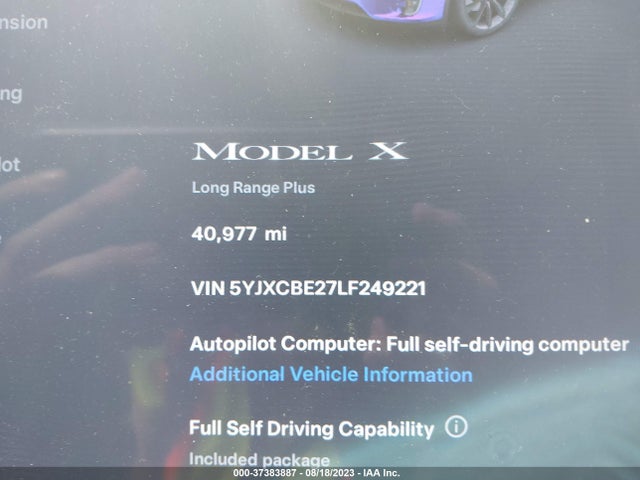 Tesla Model X Long Range 2020 5YJXCBE27LF249221 Image 8
