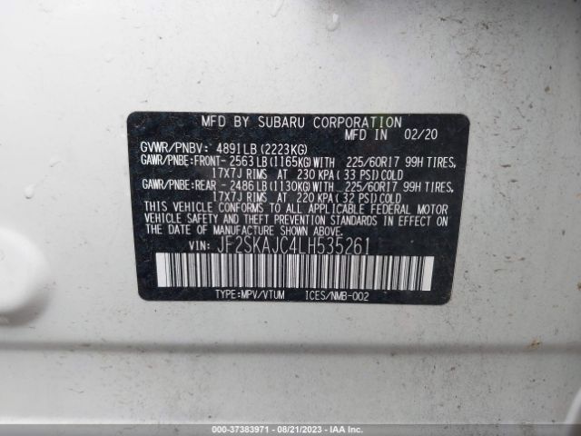 JF2SKAJC4LH535261 Subaru Forester Premium