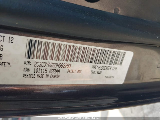 2013 DODGE CHALLENGER SXT PLUS VIN: 2C3CDYAG6DH562793