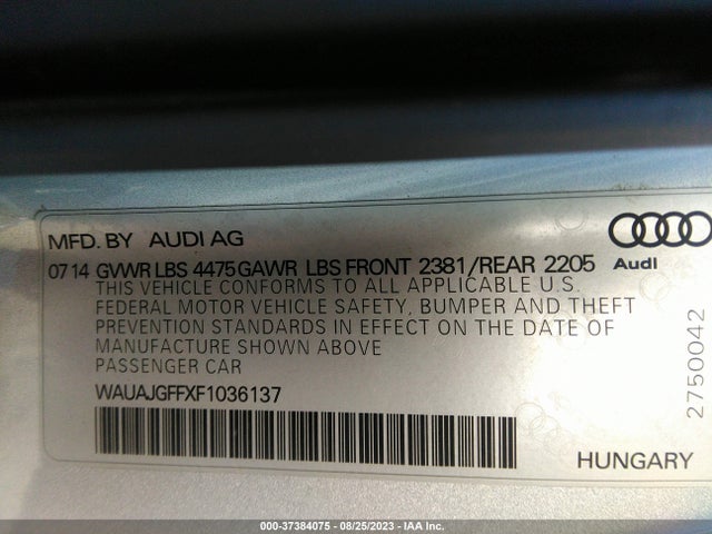 WAUAJGFFXF1036137 Audi A3 2.0 Tdi Premium
