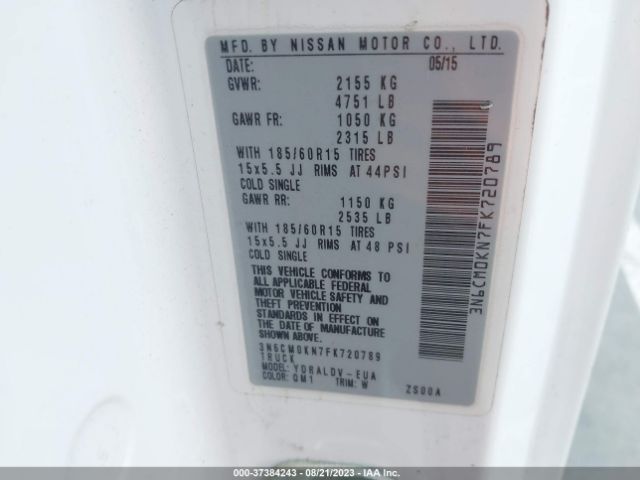 3N6CM0KN7FK720789 Nissan Nv200 S/sv