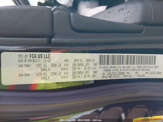 1C4RJFCG1LC225689 Jeep Grand Cherokee High Altitude