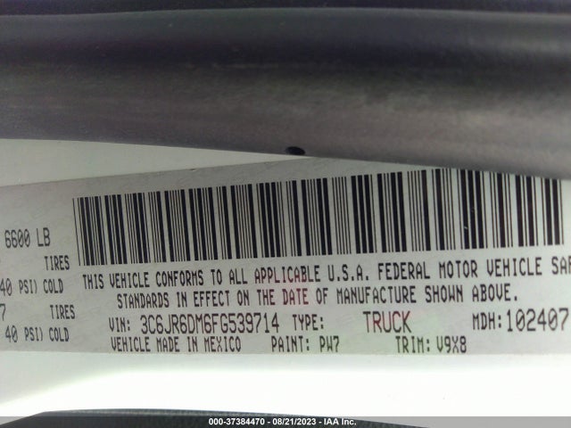 3C6JR6DM6FG539714 RAM 1500 Tradesman