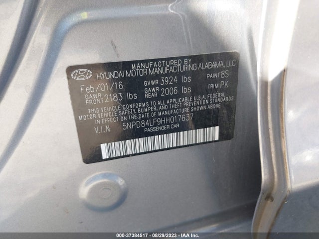 Hyundai ELANTRA SE 2017 5NPD84LF9HH017637 Image 15