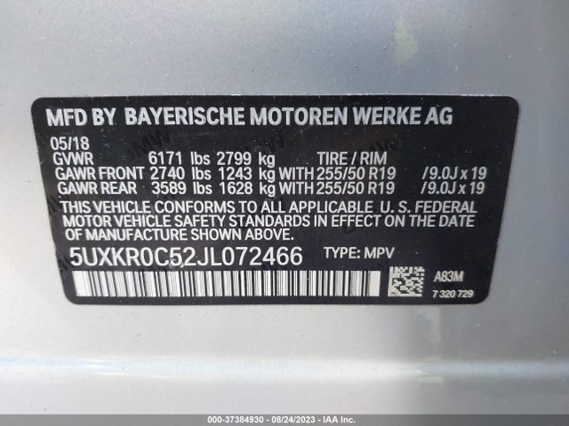 BMW X5 Xdrive35i 2018 5UXKR0C52JL072466 Image 9