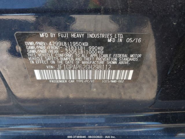 JF1GPAP62GH298112 Subaru Impreza 2.0i Sport Premium