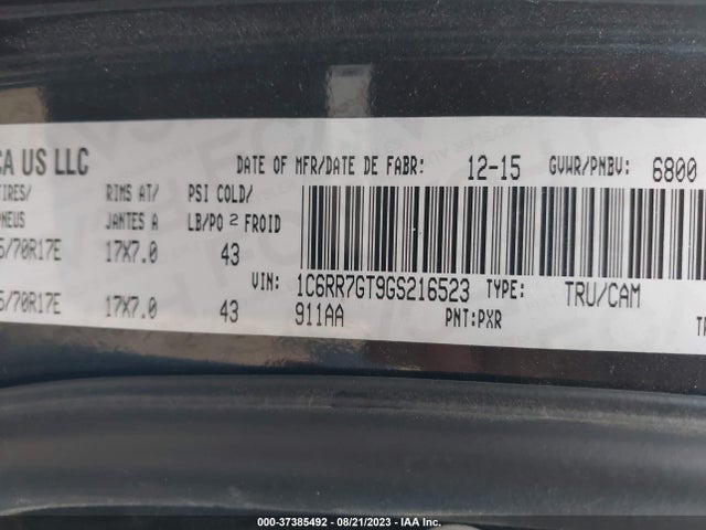 1C6RR7GT9GS216523 RAM 1500 Outdoorsman