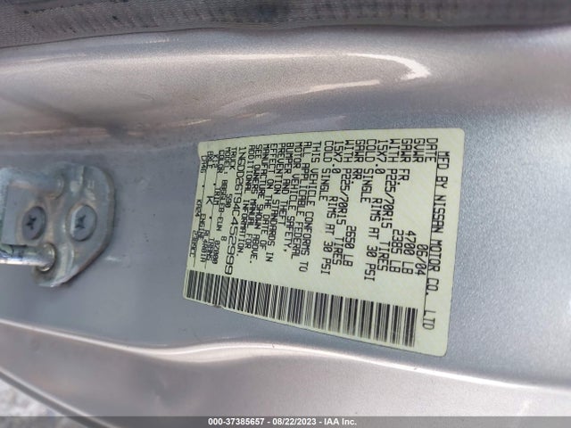 2004 NISSAN FRONTIER 2WD XE VIN: 1N6DD26T94C452999