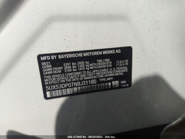 5UX53DP07N9J31180 BMW X3 Xdrive30i