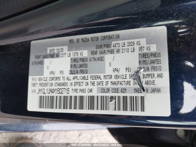 Mazda Mazda6 Sport 2021 JM1GL1UM4M1602716 Image 9