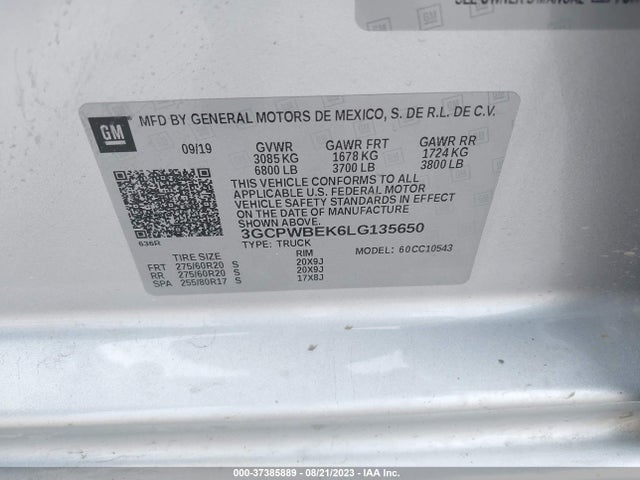 Chevrolet Silverado 1500 Custom 2020 3GCPWBEK6LG135650 Image 9