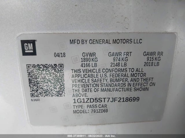 Chevrolet MALIBU LT 2018 1G1ZD5ST7JF218699 Image 9