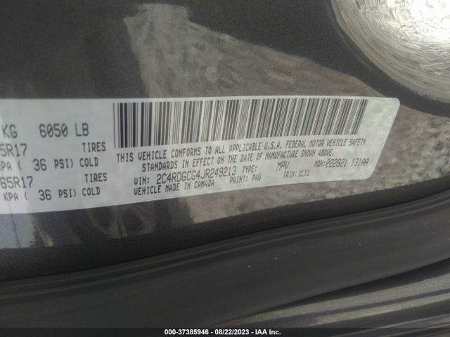 Dodge Grand Caravan Sxt 2018 2C4RDGCG4JR249213 Image 9