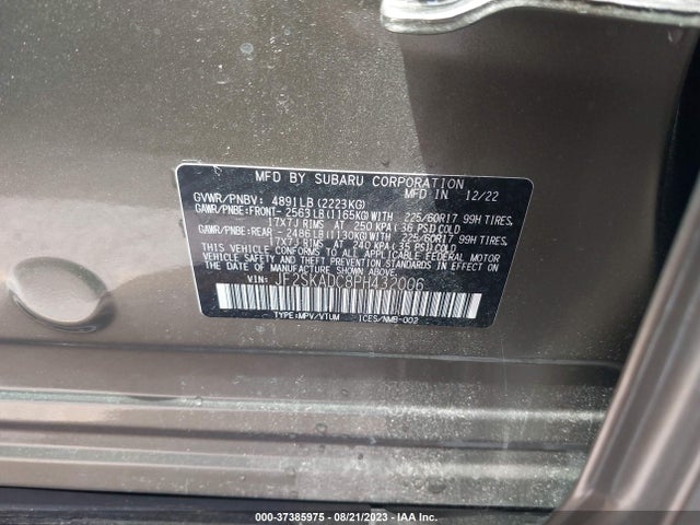 2023 SUBARU FORESTER PREMIUM VIN: JF2SKADC8PH432006