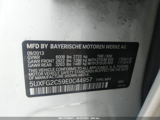 5UXFG2C59E0C44957 BMW X6 Xdrive35i
