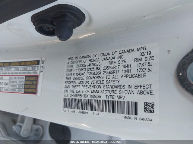 Honda CR-V LX 2019 2HKRW5H36KH405285 Image 9