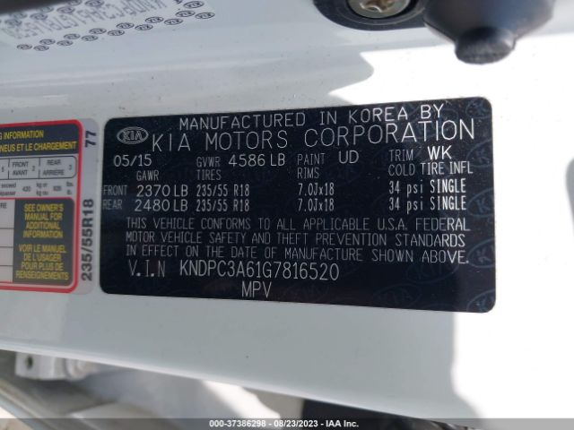 KNDPC3A61G7816520 KIA Sportage Sx