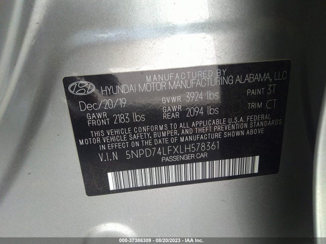 Hyundai ELANTRA SE 2020 5NPD74LFXLH578361 Image 9