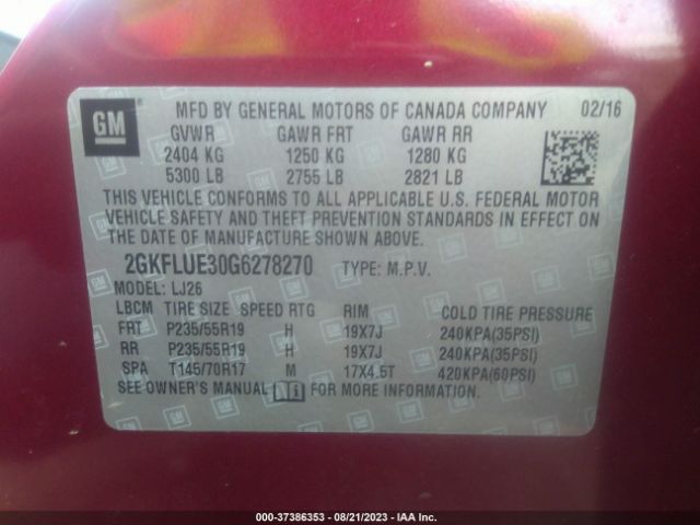 2GKFLUE30G6278270 GMC Terrain Slt