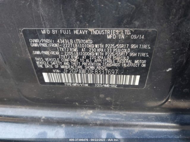 JF2GPAWC0E8337697 Subaru Xv Crosstrek Premium